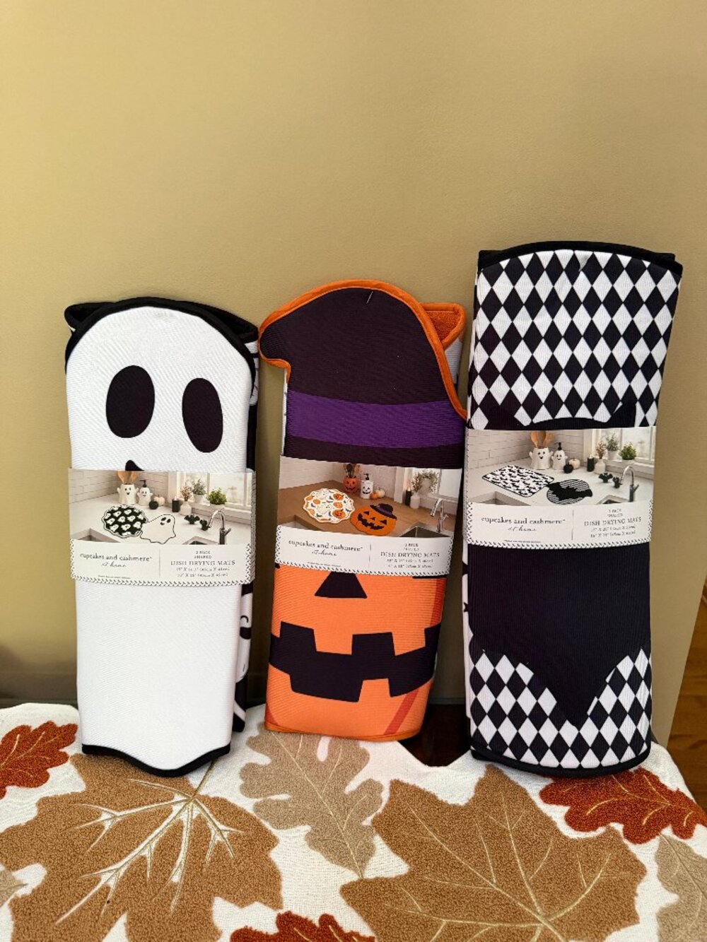 Cupcakes and Cashmere at home 2 pack shaped Halloween Dish Drying Mats YOU PICK